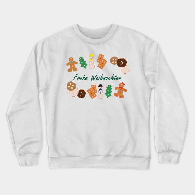 Frohe Weihnachten Xmas Cookies (German) Crewneck Sweatshirt by Anke Wonder 
